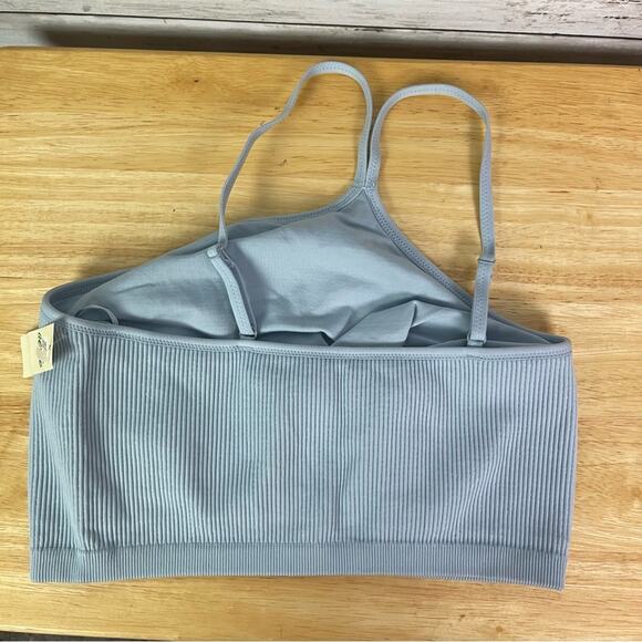 Aerie One Shoulder Ribbed Crop Top Light Blue Size Large - Picture 3 of 4